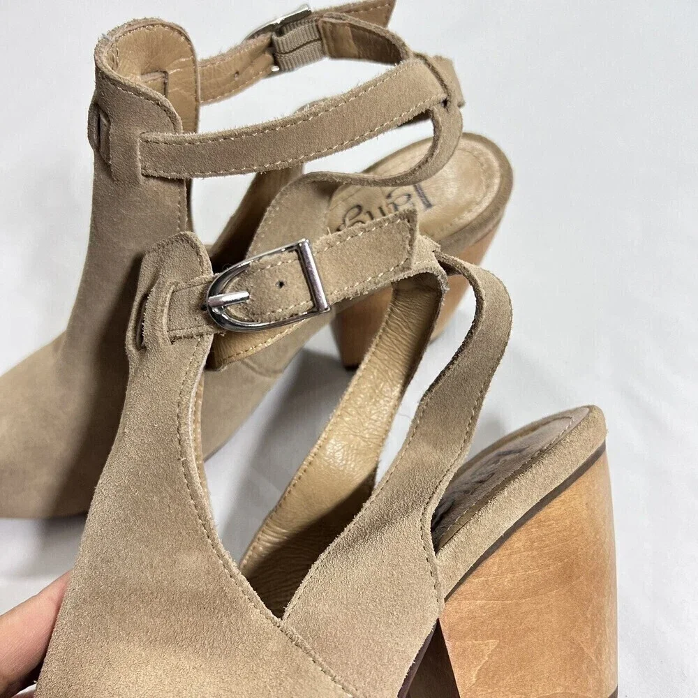 Latigo Simon Leather Suede‎ Closed-Toe Slingback sandal Booties Brown Size 8.5 M